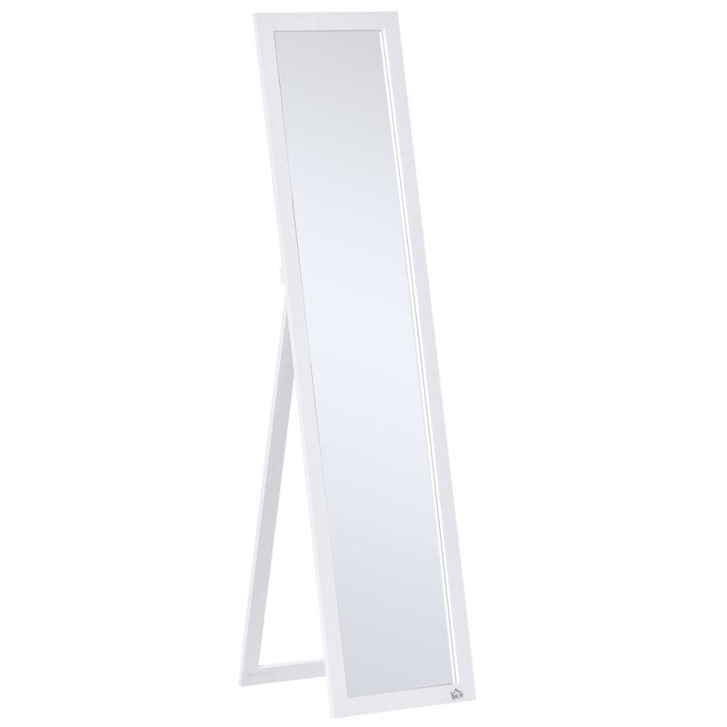 Full Length Glass Mirror (White)