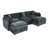 Modern Chenille Loveseat Sofa Couch With Ottoman-1360277065-1360277079
