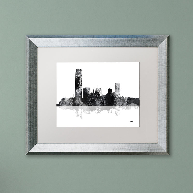 « oklahoma city oklahoma horizon bg-1 », impression sur toile encadrée, H 16 po x l 20 po x P 0,5 po, argent