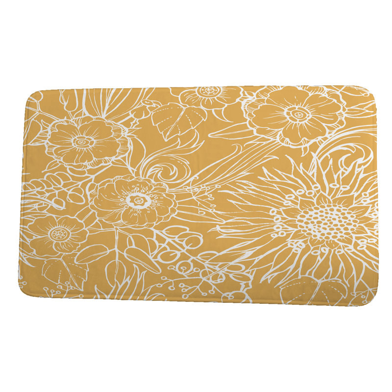 Tapis pour salle de bain Lemos, H 18 po x L 30 po, Jaune