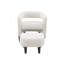 Fauteuil d'appoint courbé beige avec repose-pieds assorti, fauteuil de lecture compact en bois massif avec pieds fuselés pour le salon et la chambre à coucher