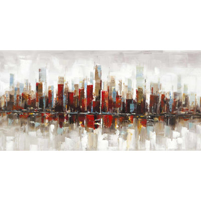 Abstract colorful skyscrapers - 15.75"x31.50" Desk mat