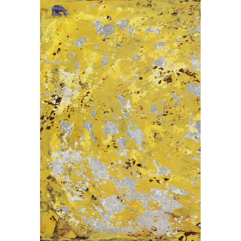 Silvery Yellow I - Wrapped Canvas Print, 46cm H x 30cm W x 3.8cm D