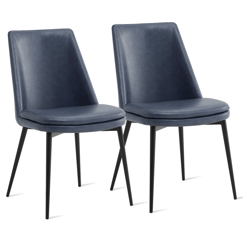 Chaise parsons rembourrée Betzalel, Bleu marine