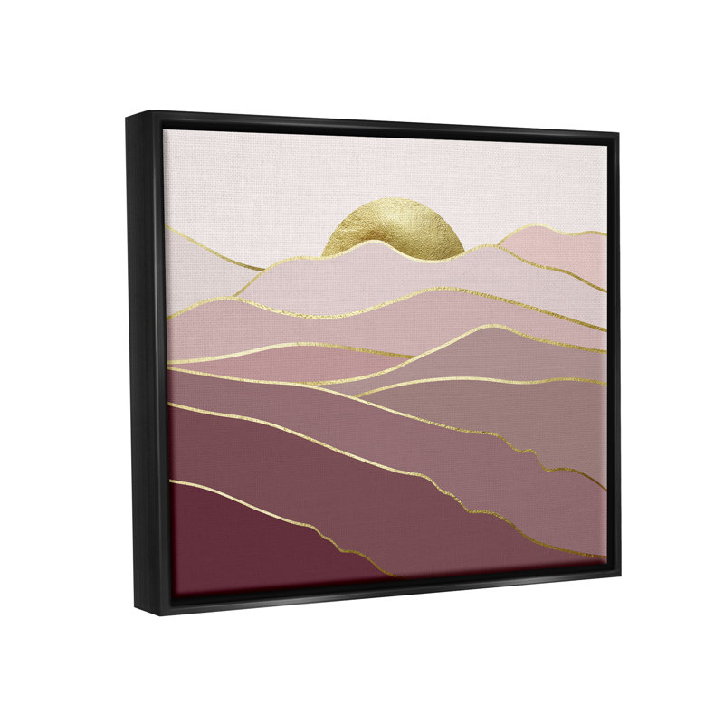 «Layered Pink Glam Mountain Peaks Floater» par Urban Epiphany, Cadre flottant noir de jais, H 17 po x l 21 po x P 1,7 po