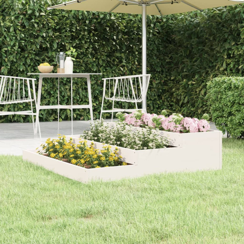 Anneclaar Self-Watering Wood Raised Garden Bed, 27cm H x 107cm W x 107cm D, White