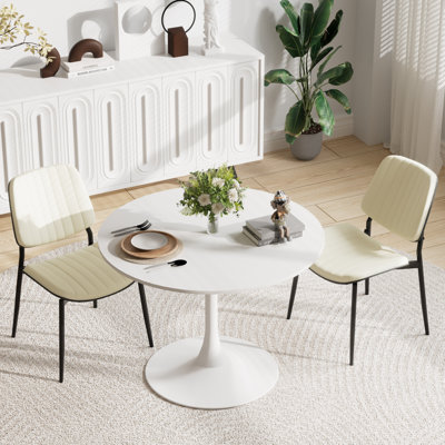 Modern Round 3 Piece Dining Room Table and Chairs Set by George Oliver