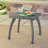 17.68"H Grey Outdoor Table With Faux Top And Iron Base For Stability Accent Patio, Built Iron,