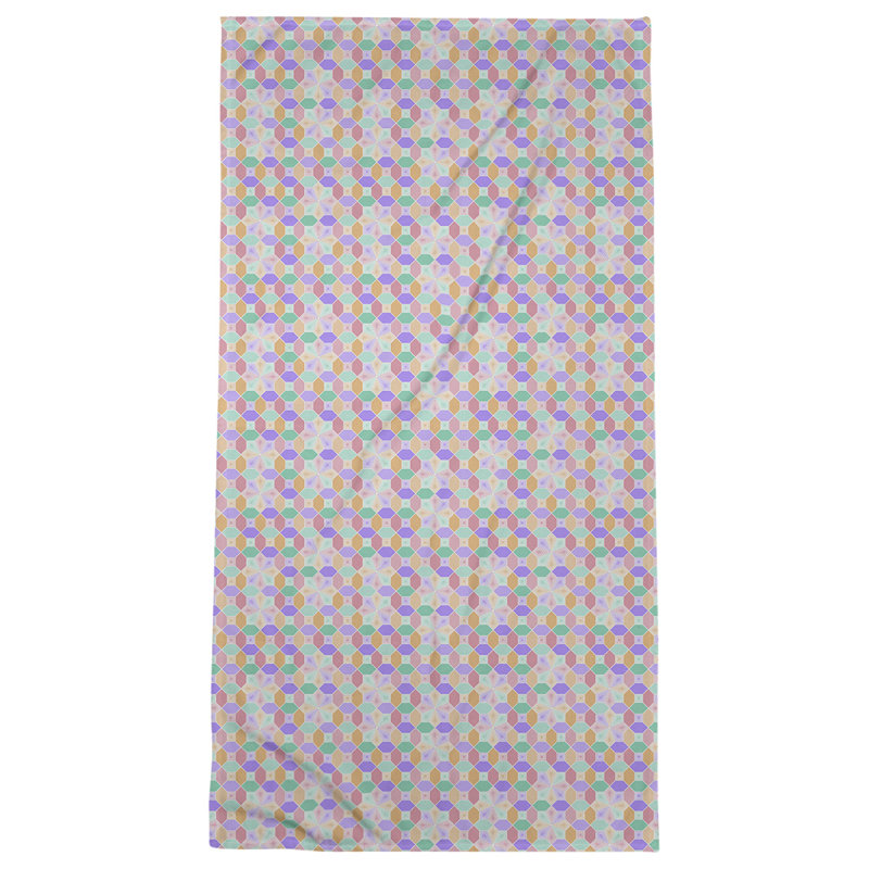 Serviette de plage vitrail, Mauve et orange