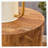 Modern Minimalist Set of Three Wood colour Cylinder Marble-Patterned MDF Living Room Table Sets.