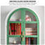 Bibliothèque arquée en bois massif avec porte en verre blanc