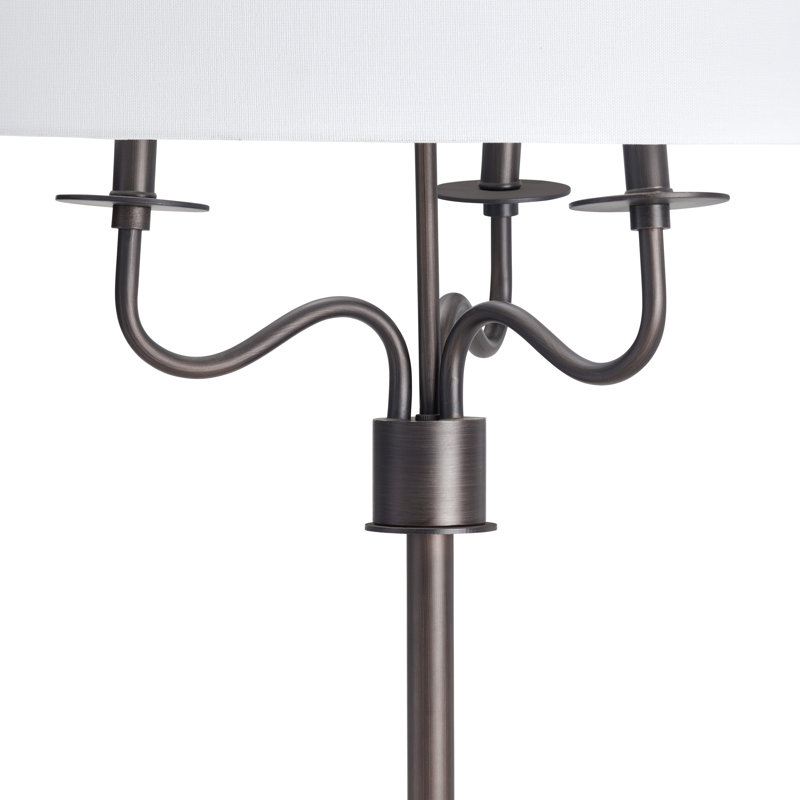 Lampe sur pied 67,5 "en métal avec abat-jour blanc