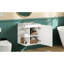 Meuble-lavabo mural, lavabo, armoire de 50 cm, fines rayures sculptées, tablette latérale ouverte, articles de toilette, armoire de rangement fermée de 76 cm, lavabo rectangulaire en céramique, aspect flottant pour créer un espace aéré.