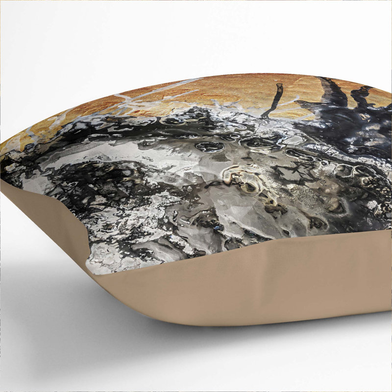 Abstract Square Throw Cushion, Stone, 40cm H x 40cm W x 15cm D