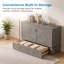 Lit escamotable 2 en 1 en bois massif avec tiroirs de rangement et station de recharge-524809770