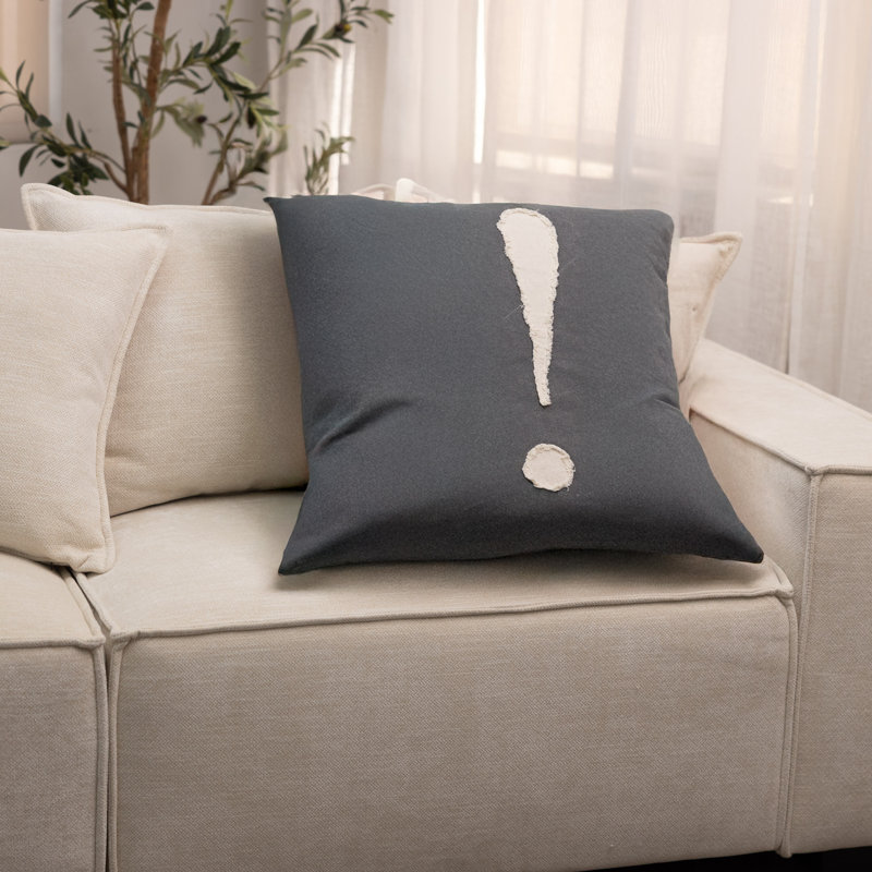 Exclamation Cotton Throw Pillow