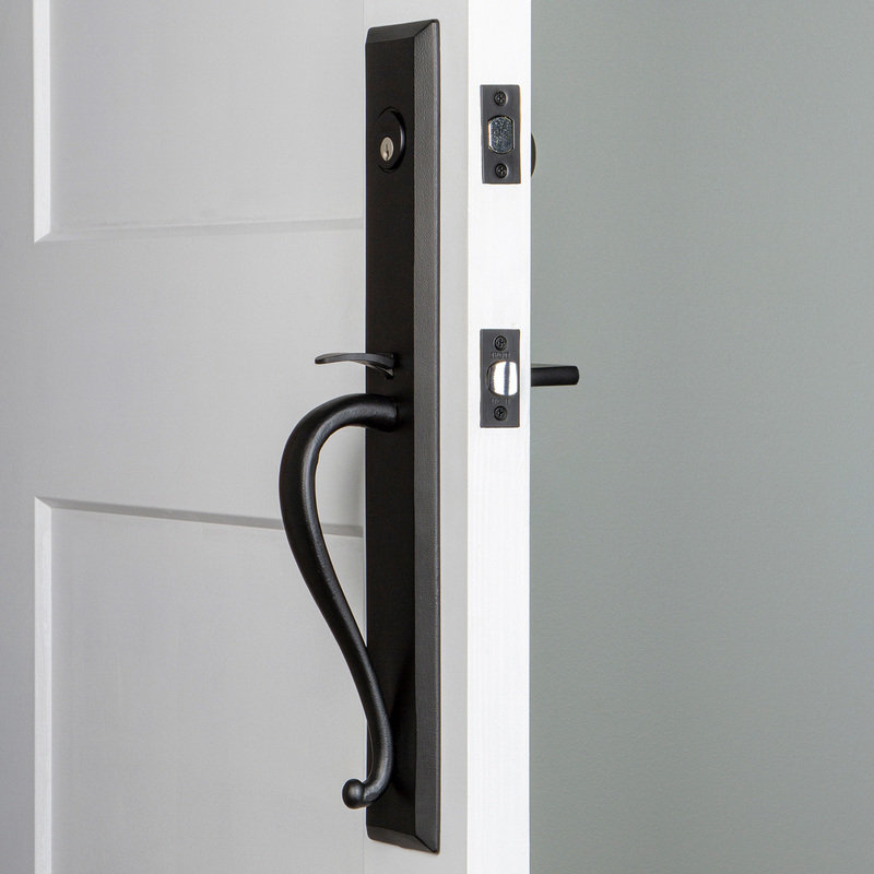 Matte Black Iron Handleset with Deadbolt and Lever