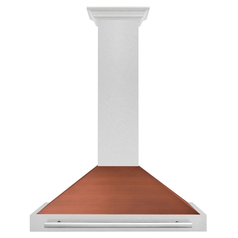 ZLINE 36 in. Convertible DuraSnow Stainless Range Hood with Copper Shell and Handle (KB4SNX-C-36)