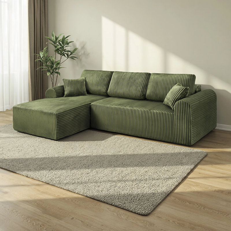  2 - Piece No Assembly Required Upholstery Sofa, Free Combination Cloud Sectional Couch with L-Shape Chaise for Living Room, Home Theater