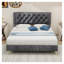 Structure de lit capitonnée en velours capitonné avec pieds robustes - Mobilier de chambre double gris-862000996-862000999-862000997