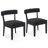 Cindina Mid-Century Modern Dining Chairs Black Faux Leather Upholstered Wood Frame Kitchen Chairs-1541891200