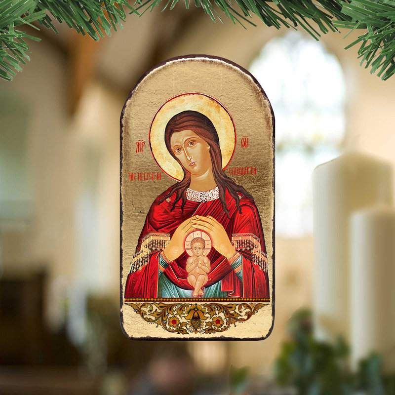 Inspirational Icon 5'' Handmade Wood Shatterproof Photo Ornament