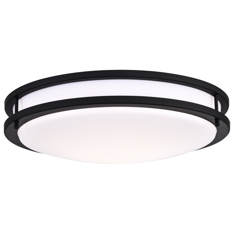 Florez 1 -Light LED CCT Selectable Flush Mount, 3.75" H x 17" W x 17" D, Matte Black
