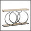 Console industrielle de 55 po - Canapé d'entrée long et étroit avec structure en métal géométrique et plateau en bois gris rétro