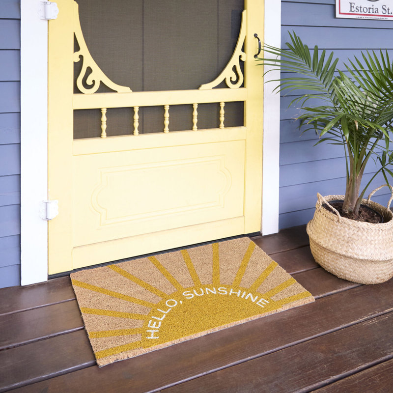 Hello Sunshine Yellow Greeting Doormat