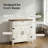30" Farmhouse White Sideboard – Rustic Barn Door Storage