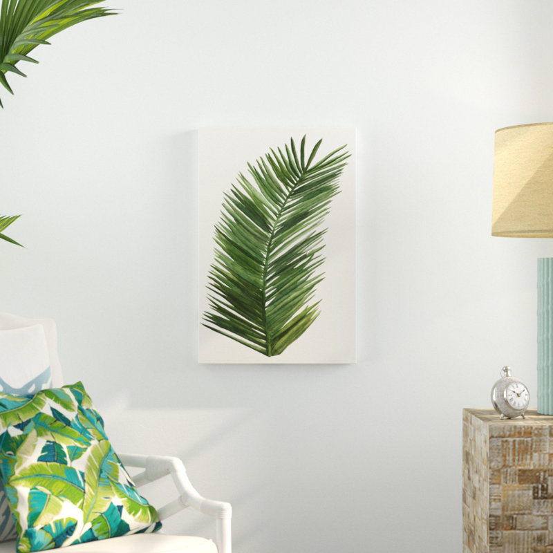 «Tropical Breeze Leaves V», peinture sur toile, H 30 po x l 20 po