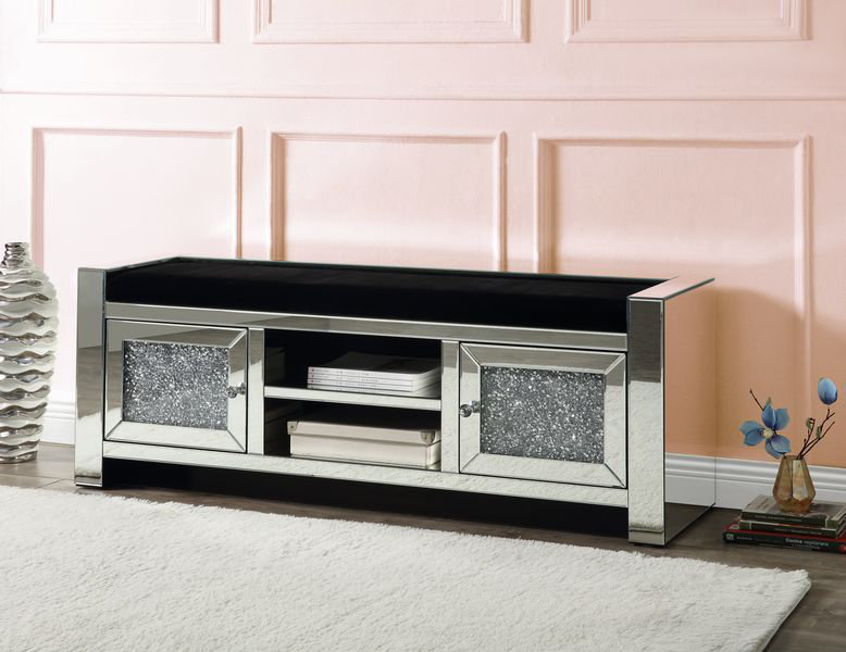Banc Bryson, miroir et faux diamants
