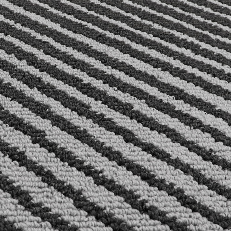 Non-Slip Striped Indoor Doormat, Black, Rectangle W57 x L150 cm