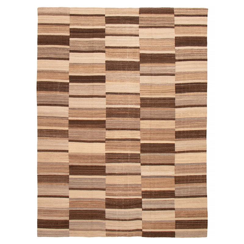 Boho beige, brun Kilim 9 pi 1 po x 12 pi 0 po
