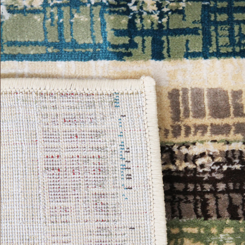 Celek Contemporary 100% Polypropylene Abstract Striped Indoor Area Rug, Rectangle 2' x 3'