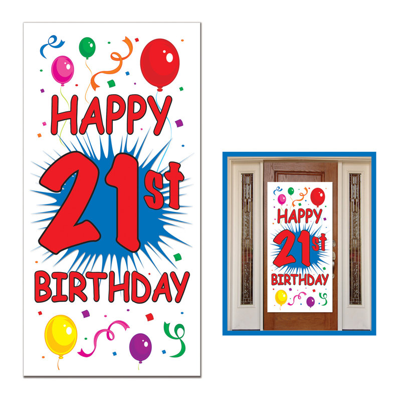 Housse pour porte d'anniversaire "21ème"