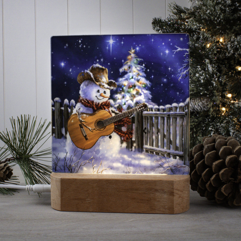 Veilleuse guitare bonhomme de neige