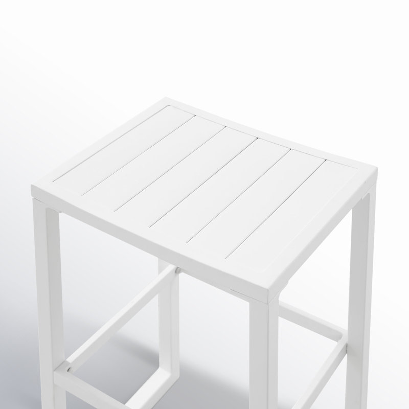 Armando Patio Dining Set with Rectangular Table, 4, White