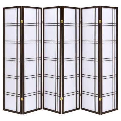 6 Panels Room Divider Privacy Screen Lattice Design