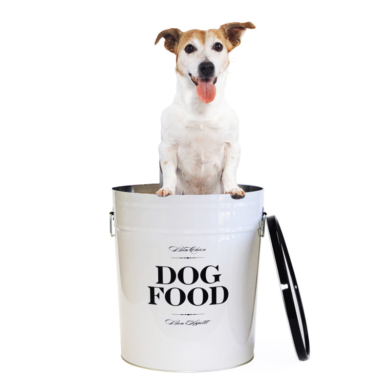 Bon Chien Metal Food Storage Container, Black, medium