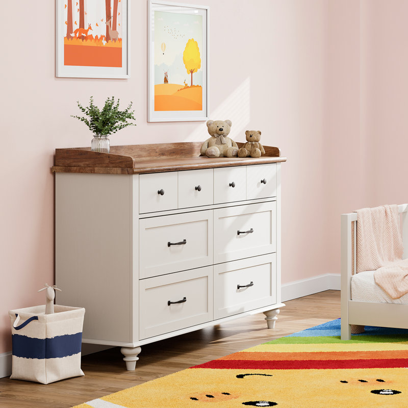 Scarlett Kids 6 - Drawer Dresser, Off White/Brown