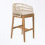 Ensemble de 2 tabourets d'extérieur en bois et corde avec coussin moelleux