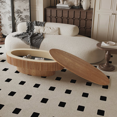 Table basse ovale avec rangement