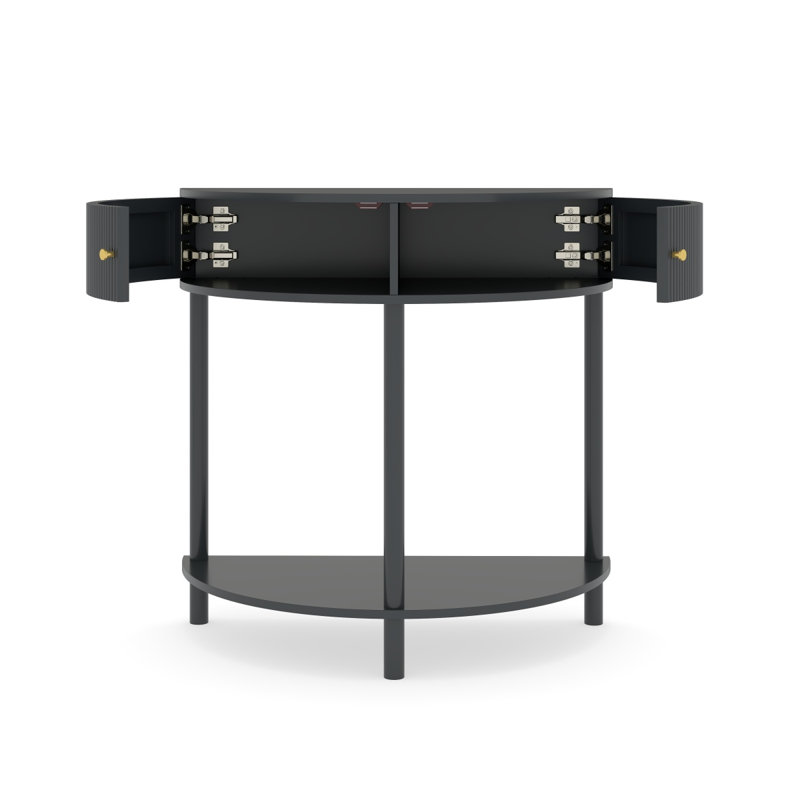 Console demi-lune Artisancrafted, Gris foncé