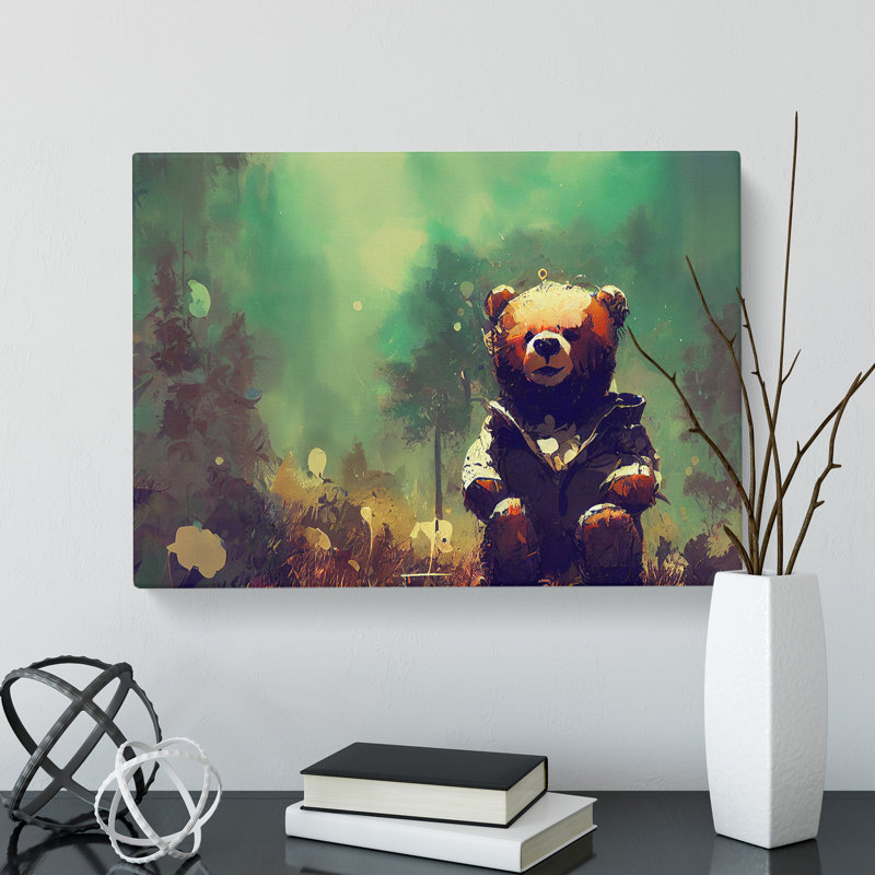 Teddy Bear Painting Vol.2 Abstract - Wrapped Canvas Print, 50cm H x 76cm W x 3cm D