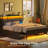 Franzi Bed with Storage Headboard, Bed Frame with 4 Storage Drawers, Charging Station and RGB  LED Lights-1306398870