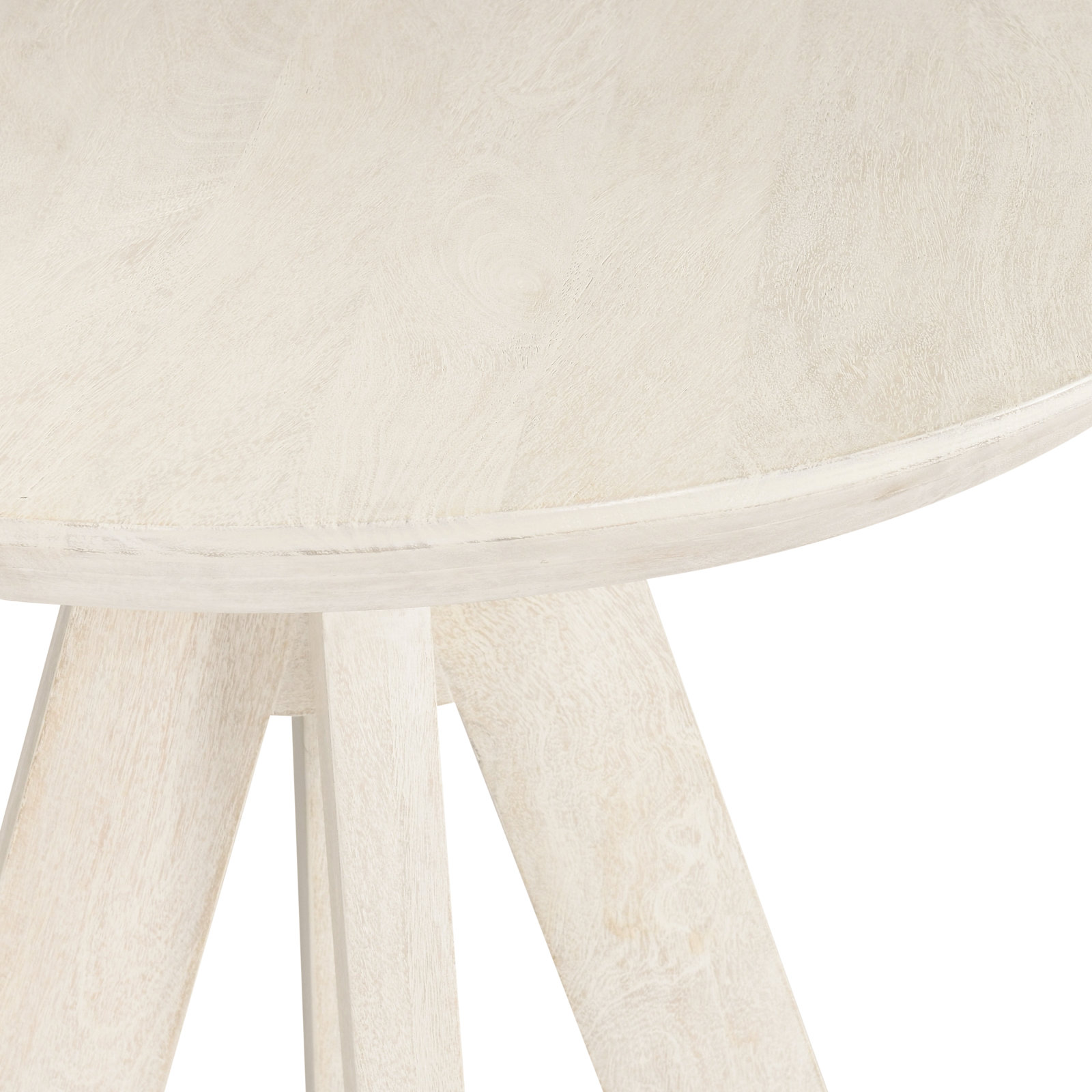 Furley Mango Dining Table, 42", White Wash