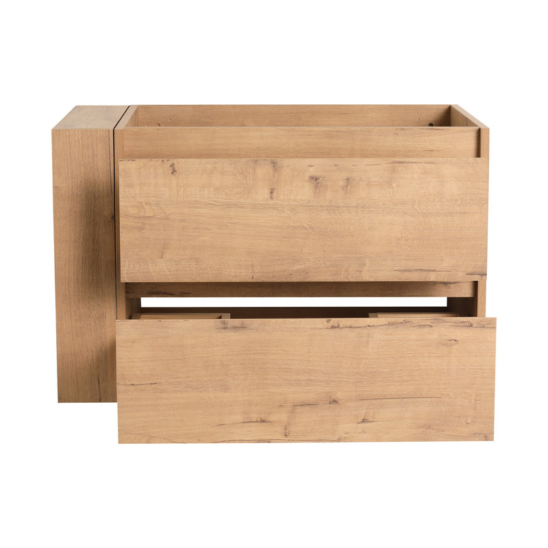 Wall Mounted 30" Bathroom Vanity With Soft Close Drawer, Imitative Oak Impression Vanity, Exactness