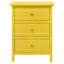 Table de chevet jaune avec 3 rangements - pratique pour 3 tiroirs et fonctionnelle