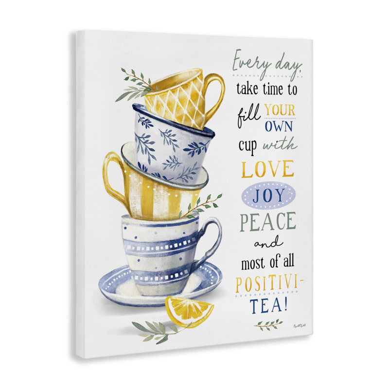 Remplissez votre propre tasse de thé, conception par Elizabeth Tyndall, H 48 po x l 36 po